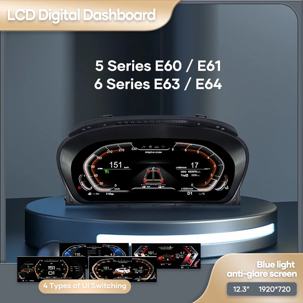 

12.3 ''Digital Dashboard For BMW 5 Series E60 E61 E63 E64 525D 2003 0609 CCC CIC LCD Car Instrument Cluster Panel Cockpit Voor