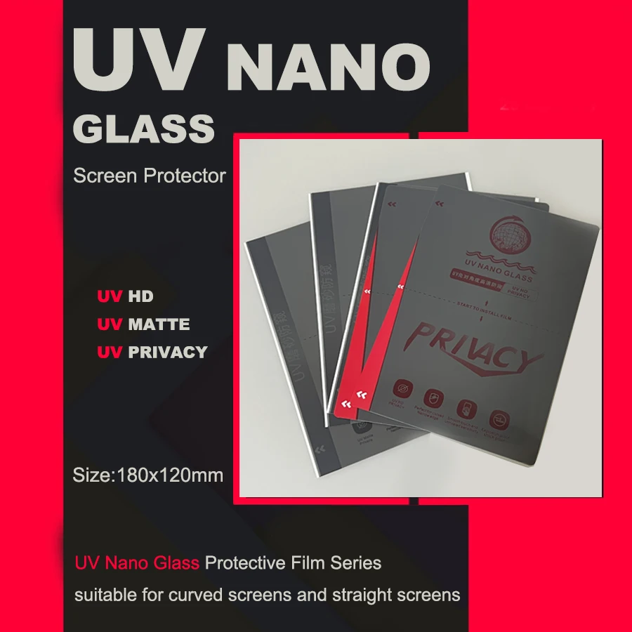 High Quality HD PRIVACY MATTE UV NANO Glass Screen Protective Film Flexible Hydrogel Film For Curved And Straight Screens