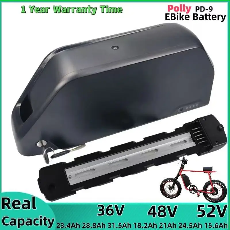 Polly 9 EBike Battery 48V 24.5Ah 36V shark battery down tube electric bike batteries 52v 21ah For Bafang 1000w 750w 1500w motor