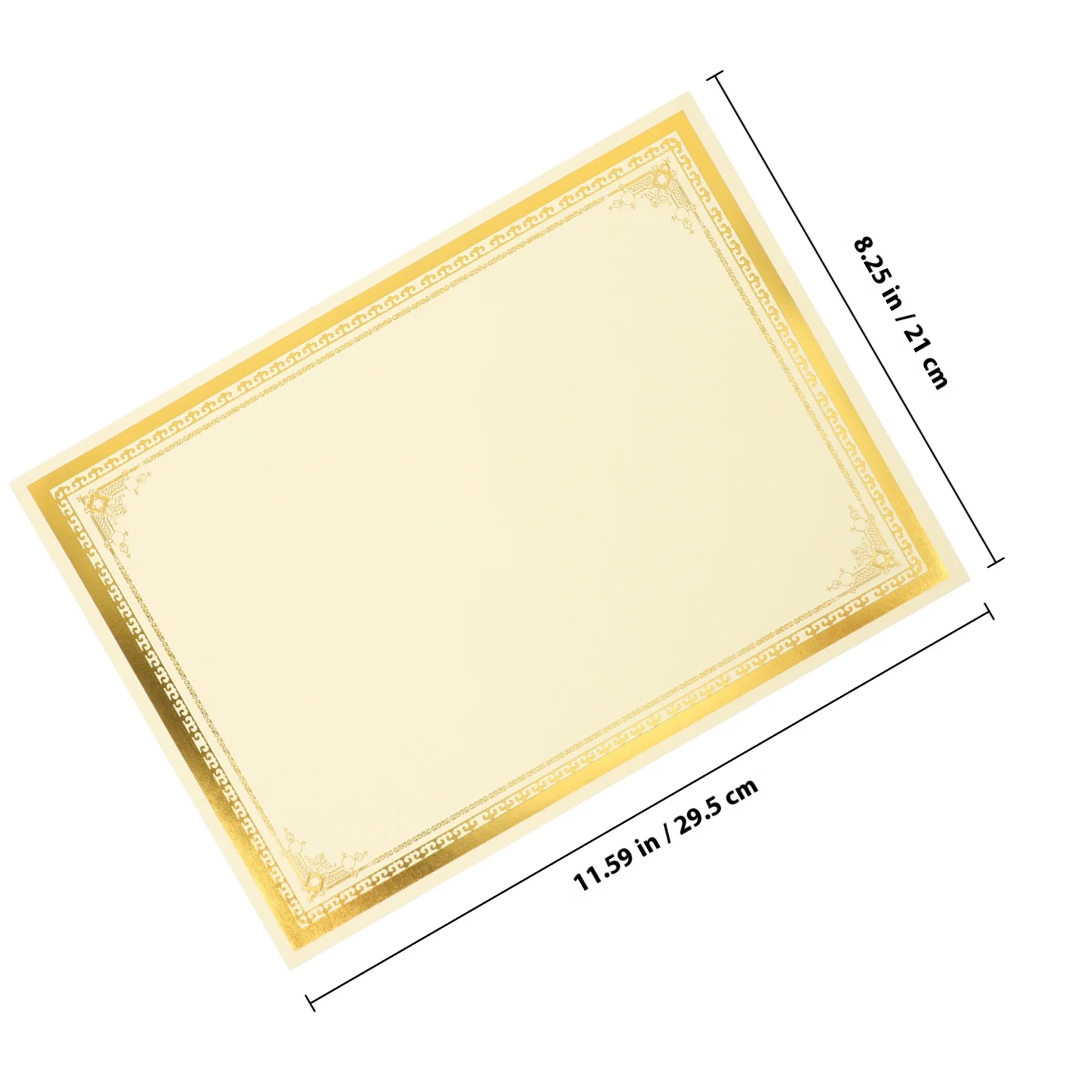 10 шт., вставки для сертификатов формата А4 с золотой отделкой, толстая пустая бумага для печати, бумага для школьных наградов, тяжелые листы для печати
