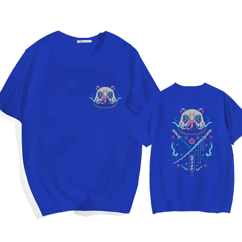 Men's Anime Hashibira Inosuke T-Shirt Street Cool Y2K High Quality Crew Neck T-Shirt Top Men Clothing Oversized T Shirt