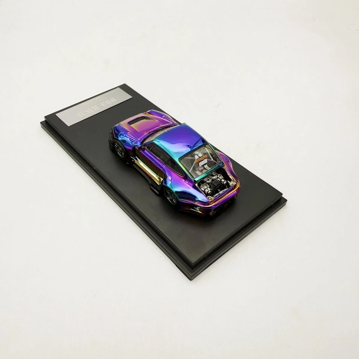 DRAGONBO x DCM 1:64 Porsche 993 Widebody Chrome Chameleon Diecast Model Car In Stock Ready To Ship view 2