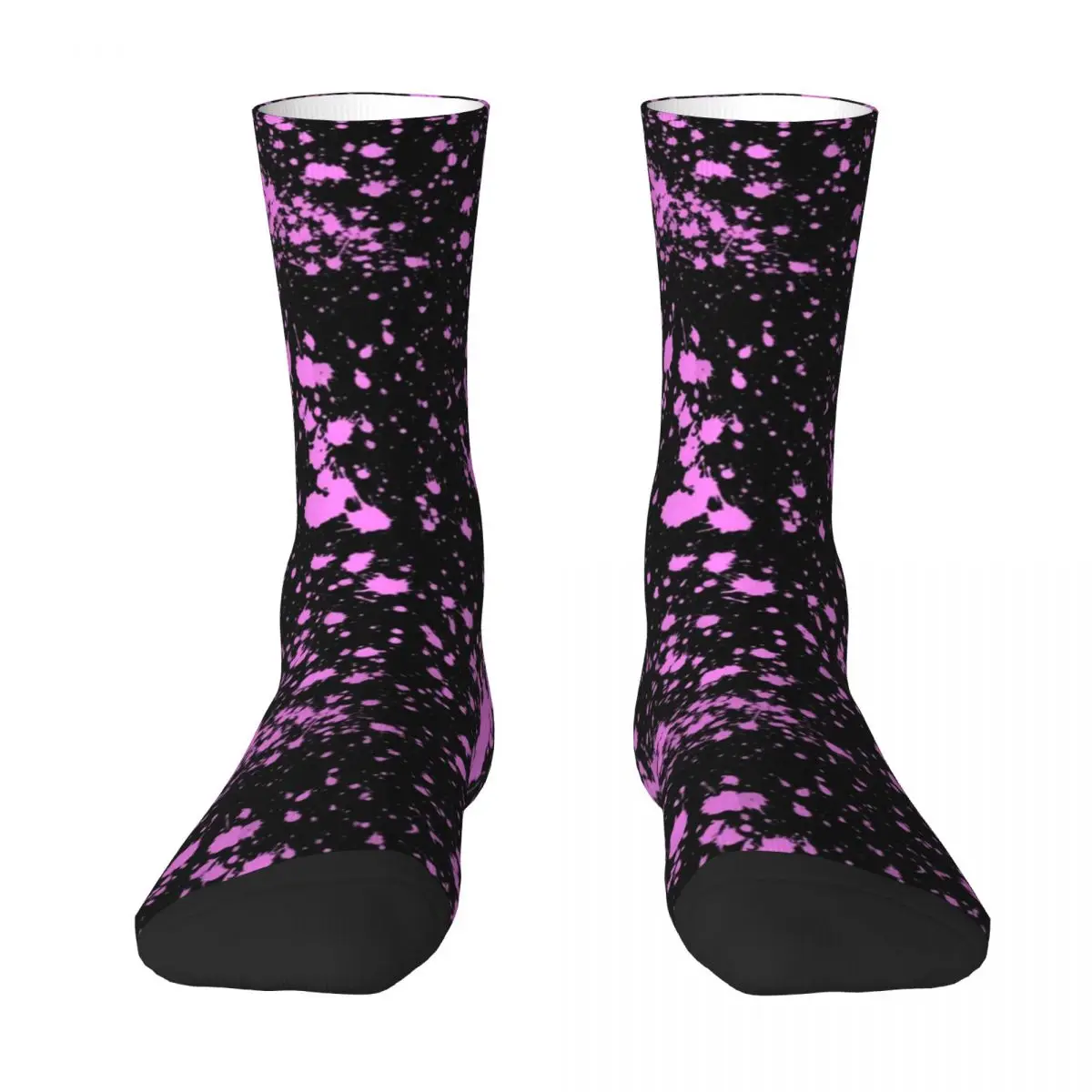 Pink Paint Splatter Stockings Ladies Neno Print Socks Comfortable Socks Autumn Running Anti Slip Graphic Socks Birthday Present