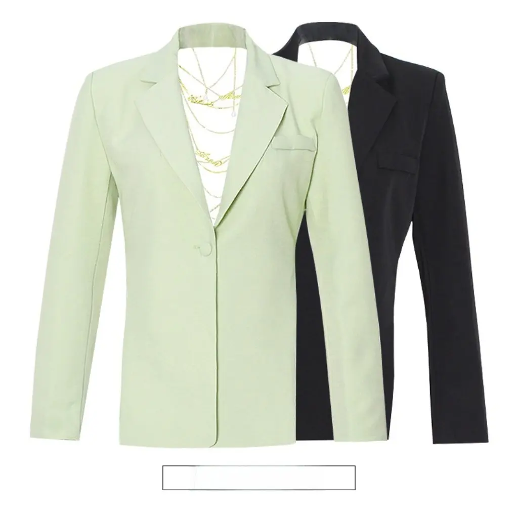 

Women's Slim Fit Suit Jacket Sexy Style New Design Splicing Chain Discreet Top for Fashionable Occasions
