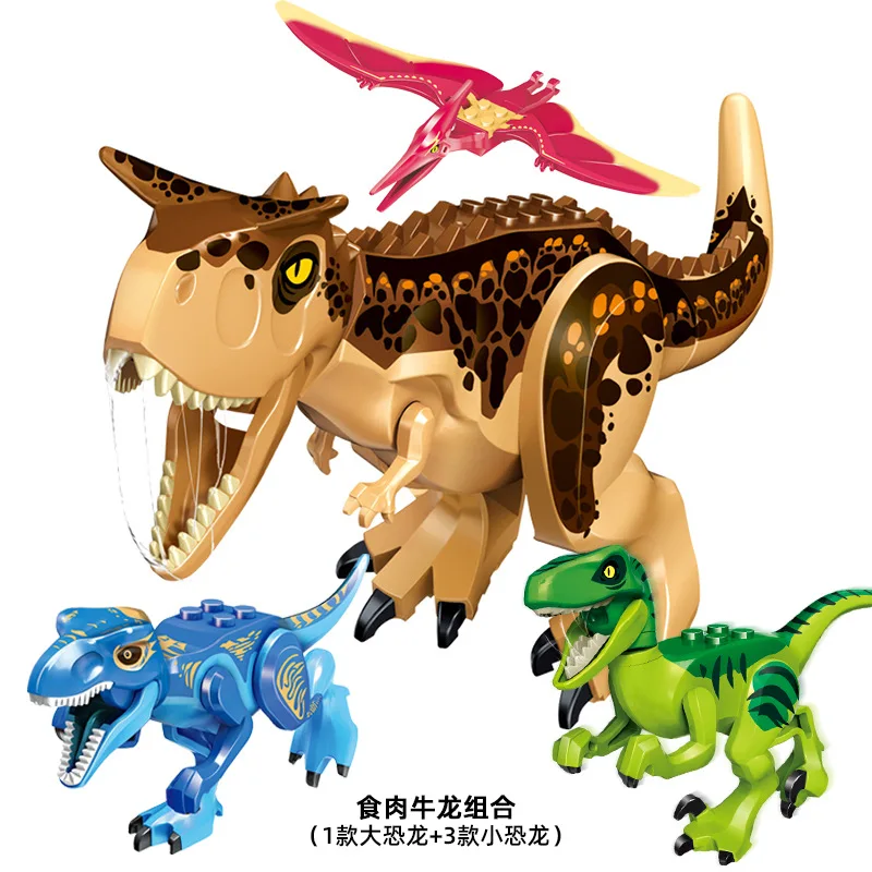 Jurassic Dinosaurier Bausteine Pteranodon Tyrannosaurus Rex Triceratops Zusammengebautes Puzzle Kinder Spielzeug Set Kinder Mädchen