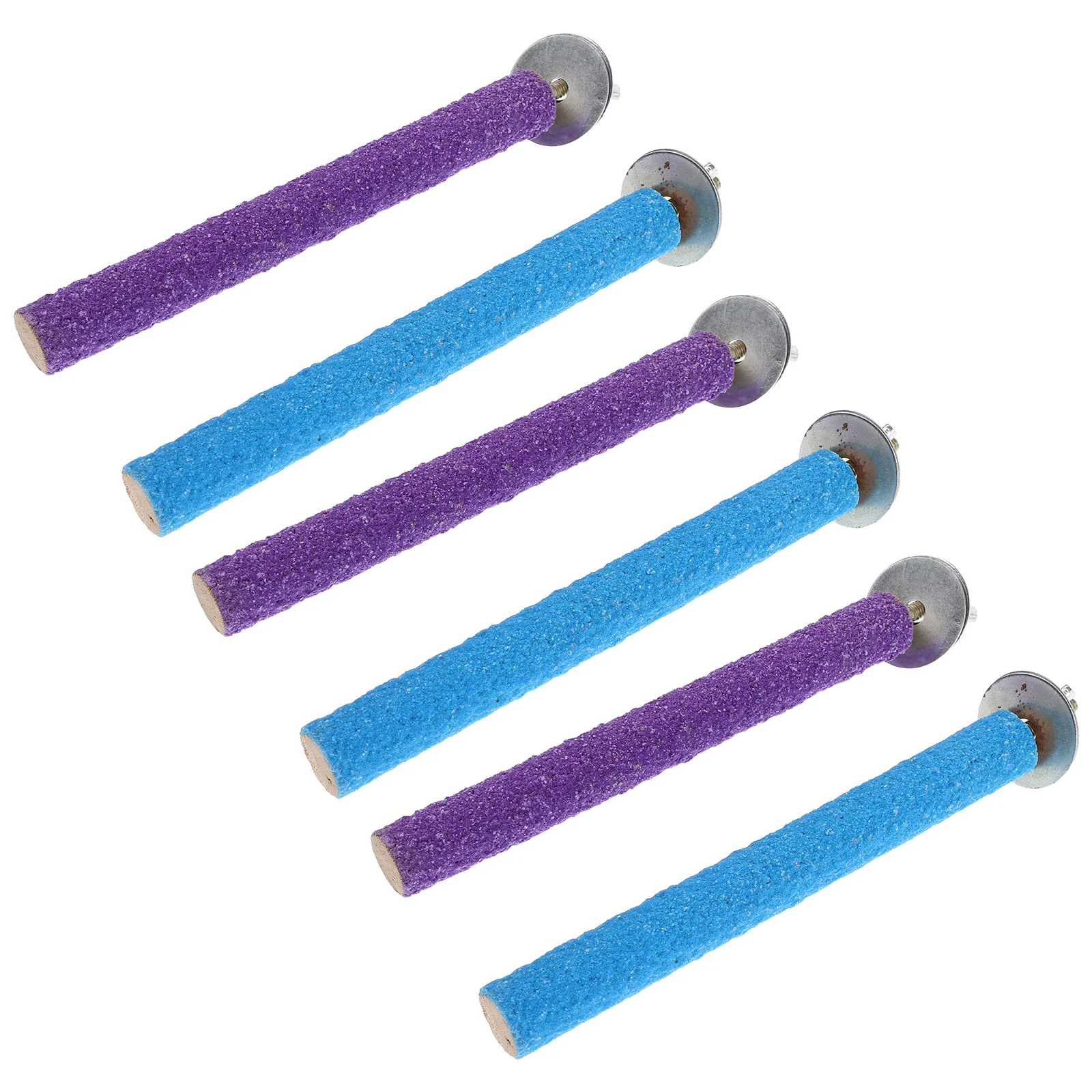 

6Pcs Parrot Grinding Perch Stand Platform Nail Claw Grinding Rod Cage Perch Rod Rack Bird Cage Accessories for Budgies Parakeets