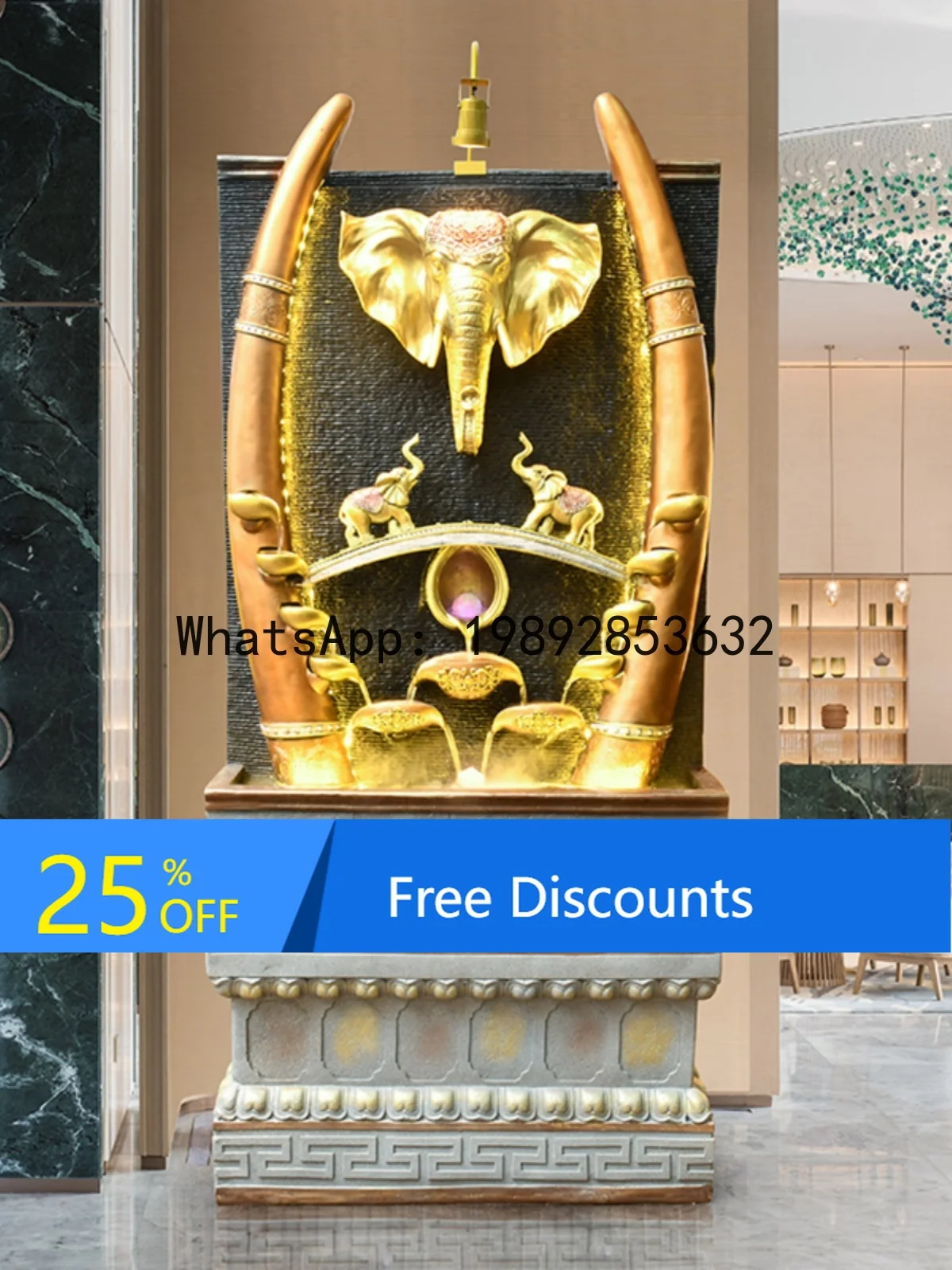 

YFY Water Curtain Wall Elephant Flowing Water Room Entrance Floor Fountain Circulating Water Landscape Company