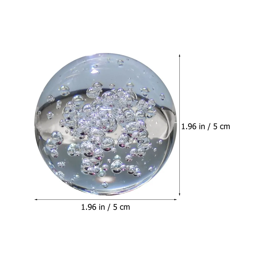 2Pcs Premium Clear Glass Bubble Balls for Home Office Decor Living Room TV Cabinet Desktop Showcase Photography Props Glass Ball