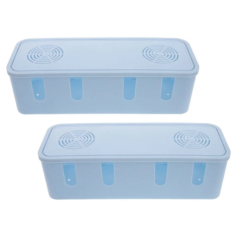 2Pcs Electrical Cord Organizer Box High Capacity Cable Management Desk Storage Power Outlet Wire Organizer Container