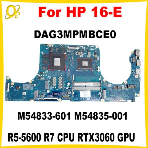 DAG3MPMBCE0 motherboard for HP 16-E laptop motherboard with R5-5600 R7-5800 CPU RTX3060 GPU M54833-601 M54835-001 DDR4