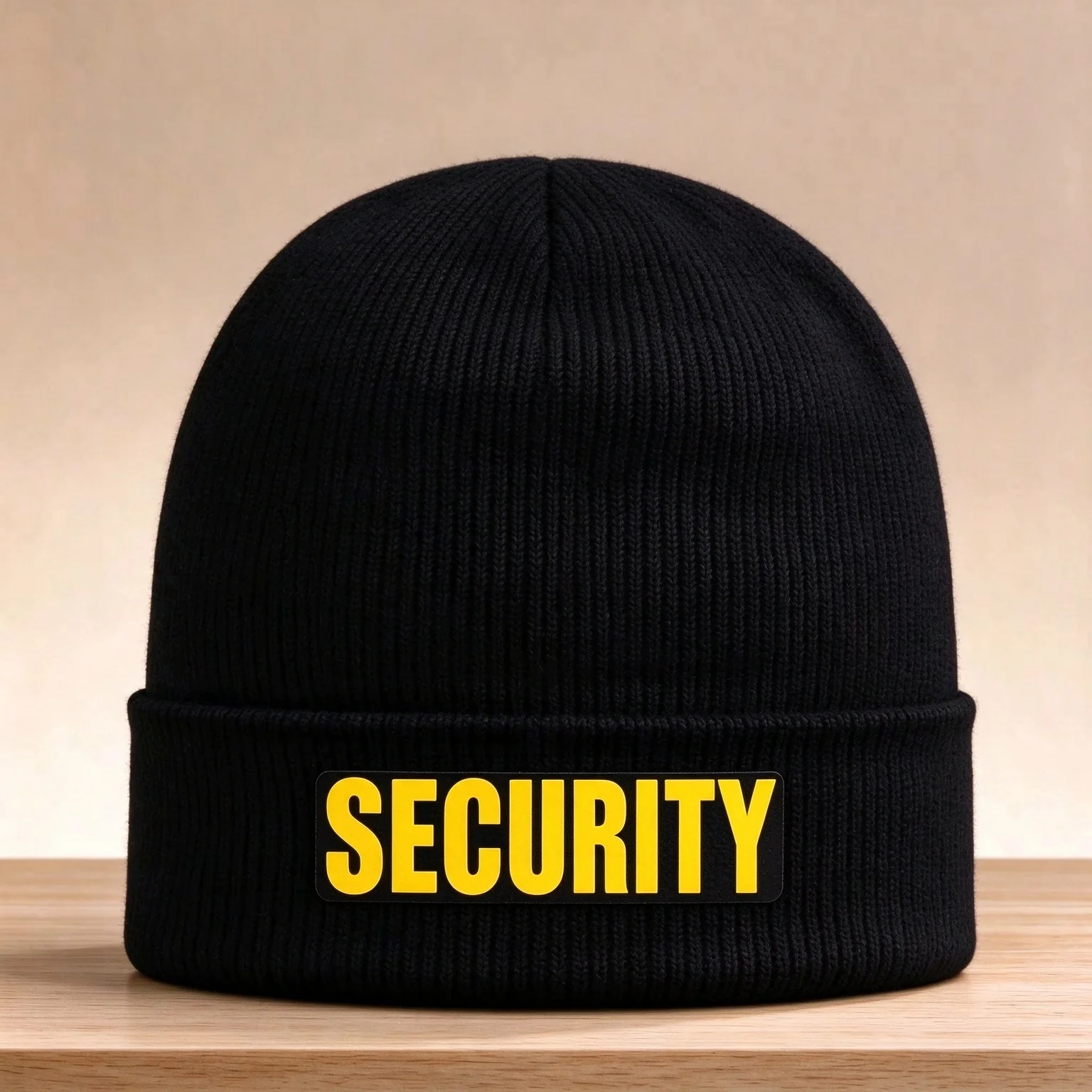 2026 Streetwear Cuffed Beanie Hat Classic SECURITY Bold Letter Graphic Print Decor Soft Warm Outdoor Headwear for Men Women