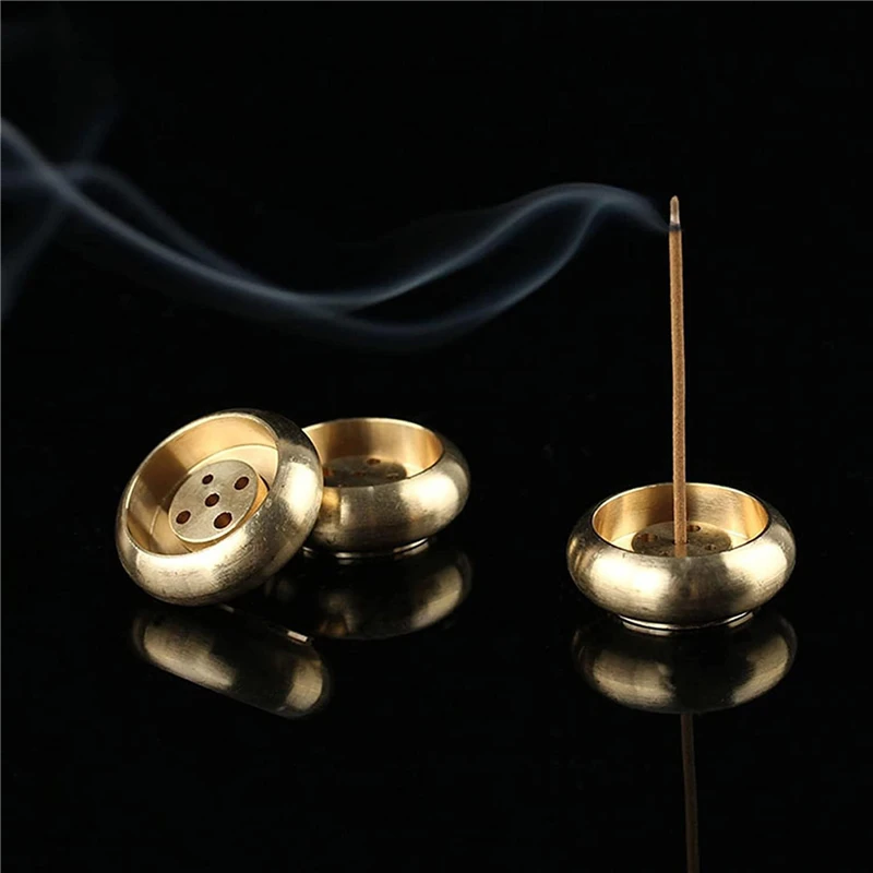 Mini Incense Burner Pure Brass Incense Stick Holder 5/9 Holes Incense Tray Ornament Bedroom Home Yoga Decoration Crafts