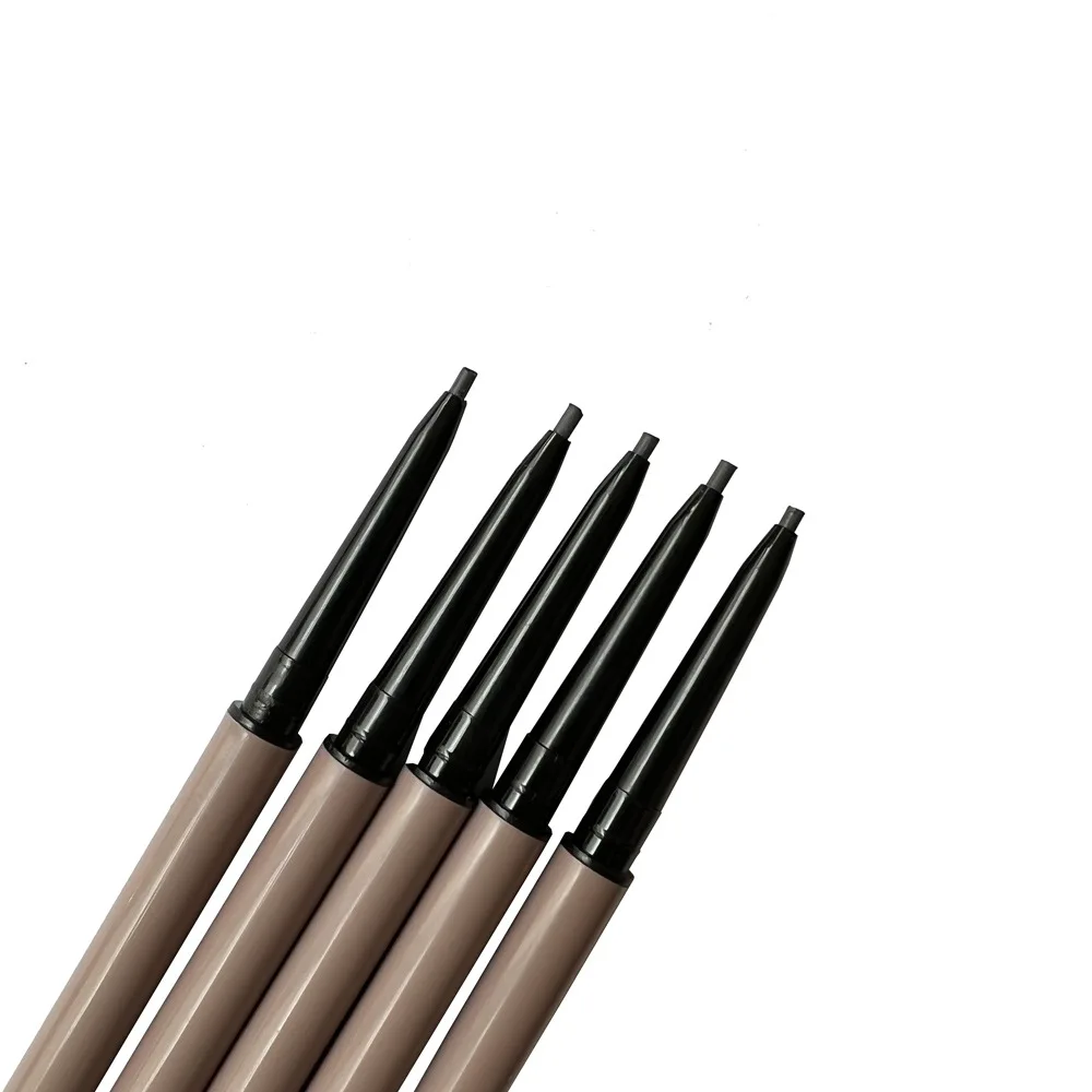 Private Label Eyebrow Pencil 1.5mm Ultra Thin with Brush Slim Waterproof Natural Long Lasting Tattoo Cosmetics Dark Brown