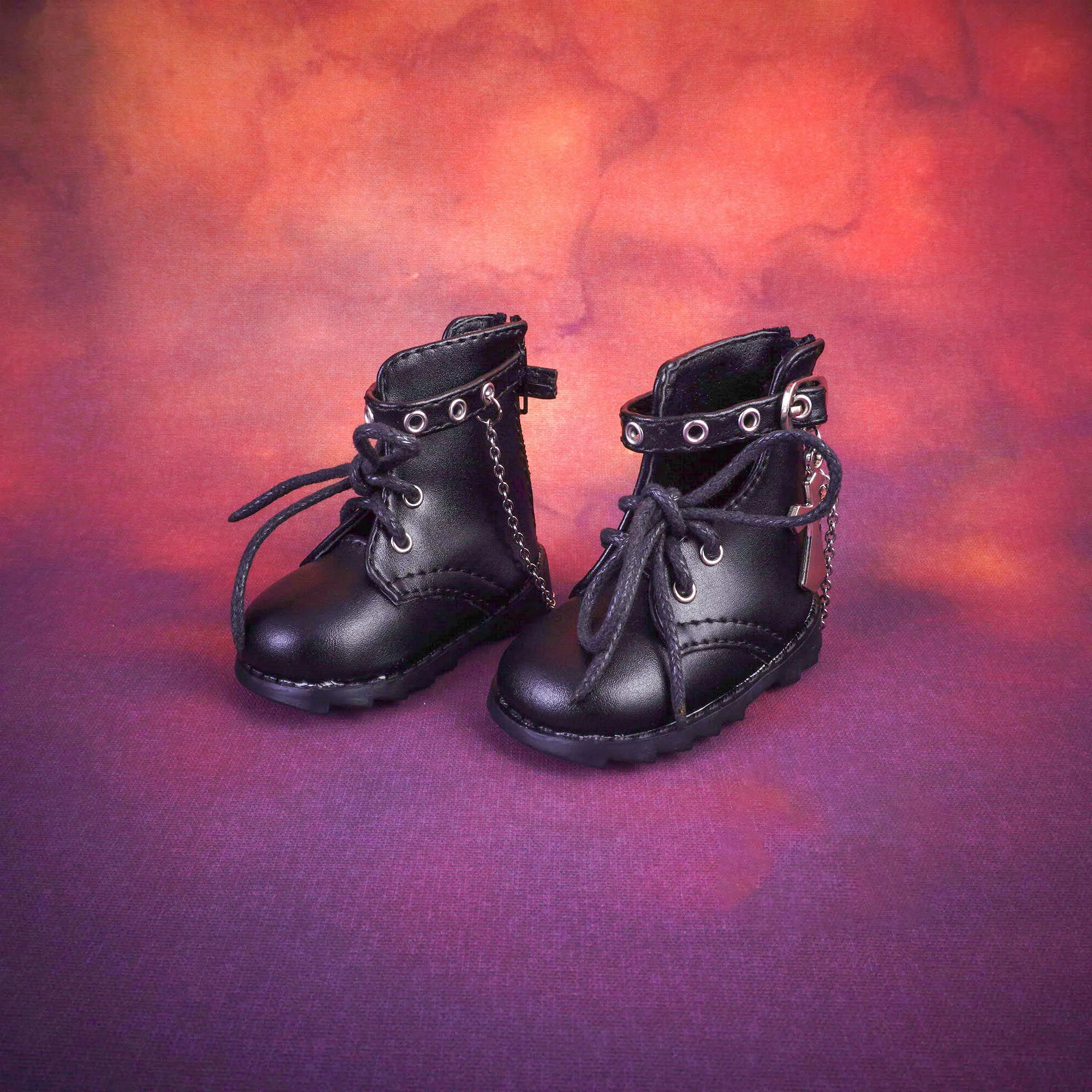 

1/4 кукольная обувь Bjd, модная однотонная обувь ручной работы на шнуровке с перекрестной цепочкой, маленькие кожаные туфли для куклы Bjd, аксессуары для игрушек, короткие сапоги