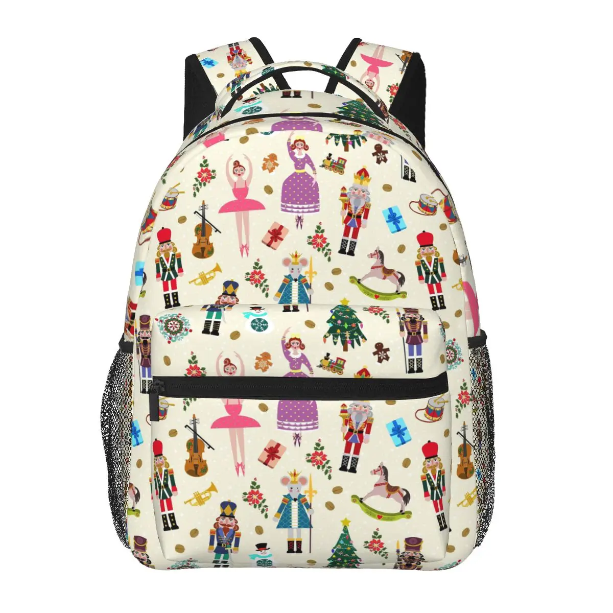 

Christmas Nutcrackers Stars Ballerina Violin Backpacks Boys Girls Bookbag Students School Bags Laptop Rucksack Shoulder Bag
