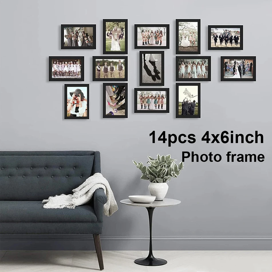 5/7/9/14ps Black Combination Blank Photo Frame Set Nordic Home Decor Family Photo Frame Wall Art Poster Prints Without Mat