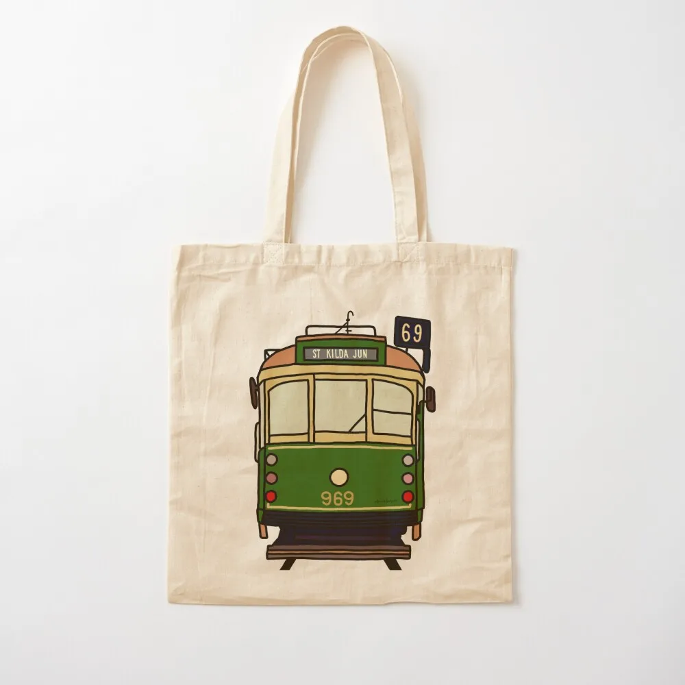 Melbourne Tram - No.69 to St.Kilda Junction Tote Bag tote bag woman bag for beach Gift bags for women