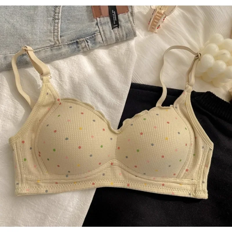 

Kalapaopao Gather Push Up Bra Patterned Bra Underwear Comfort Simple Bra Pride Bras Multiple Colors Summer Must-have