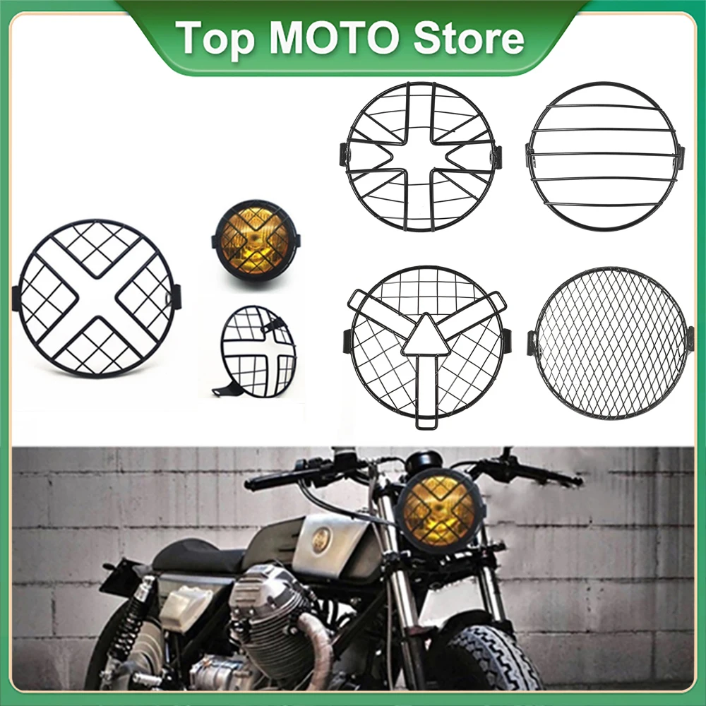 Scooter Extension Headlamp Bracket Motorcycle Headlight Fog Lamp Guard Grille Cover Case Easy to Install