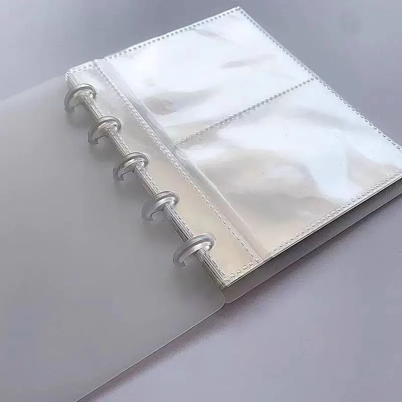 25Sheets Mushroom Hole Loose-Leaf Refill Bag Folder Transparent Card Information Book Pocket Inner Page Collection Planner Acces