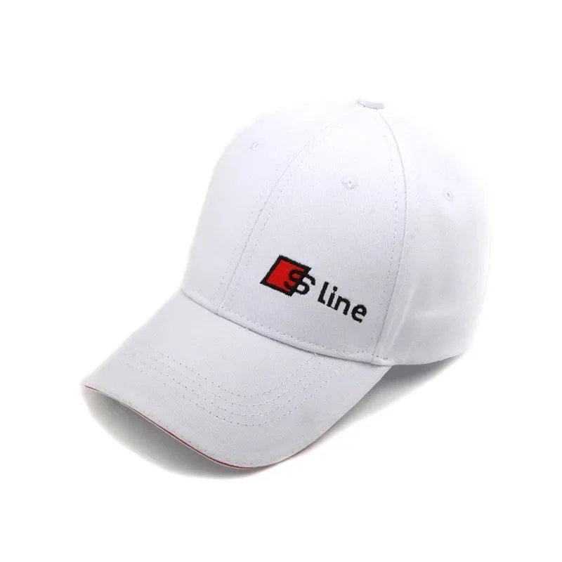 Audi Sline Embroidered Car Adjustable Sport Baseball Casual Cap For Audi Sline A3 A4 A5 A6 A7 A8 Q3 Q5 Q7 A8L S6 S7 S3 Q2L Q5L