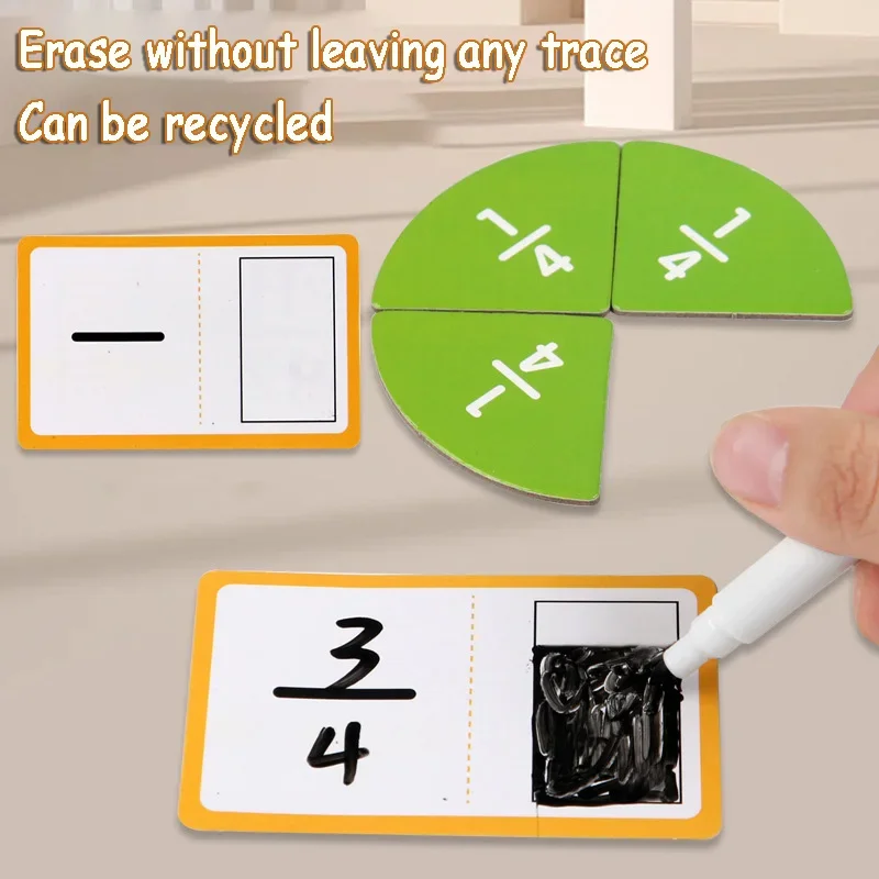Matematica magnetica per bambini Frazionaria Montessori Frazioni circolari Operazione aritmetica Giocattoli Forniture Strumento didattico