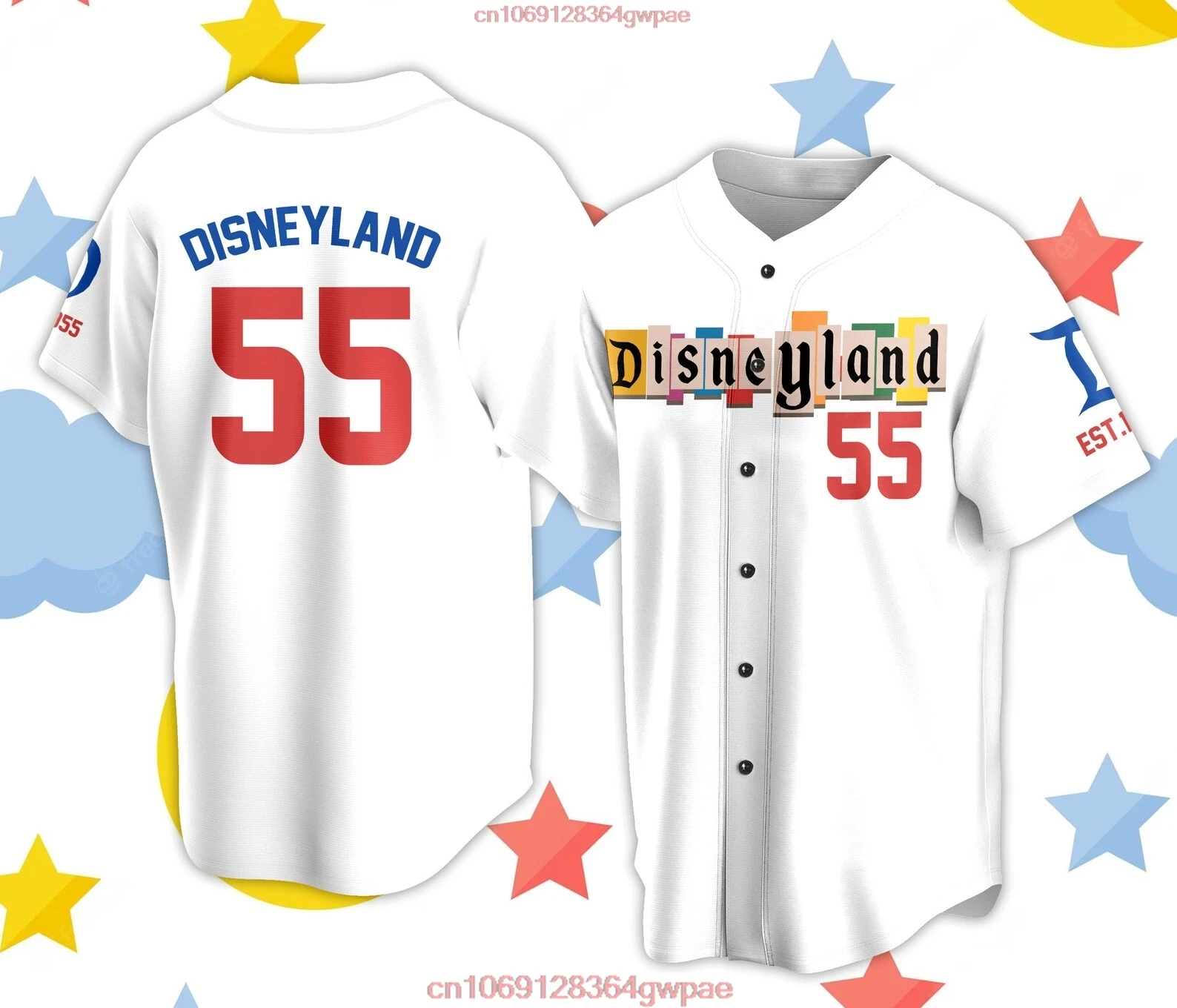 Disneyland Magic Kingdom Est 1955 Baseball Jersey Disney Baseball Jerseys Casual Sweatshirts Mens Womens Tops