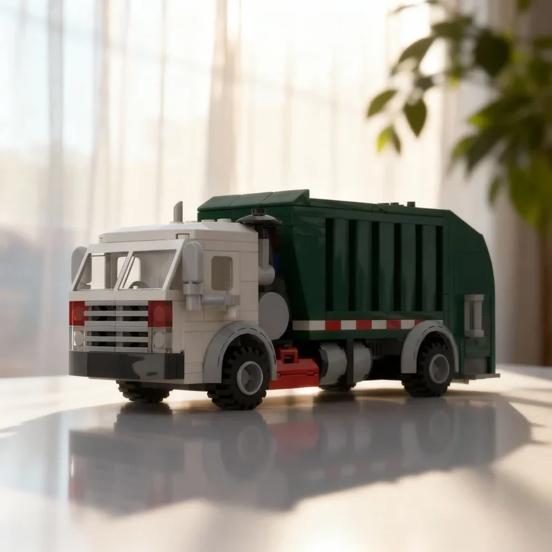 368pcs MOC Super Heroes DCD Garbage Truck Model Building Blocks Architecture Assemble DIY Toy Creative Festival Gifts Idea