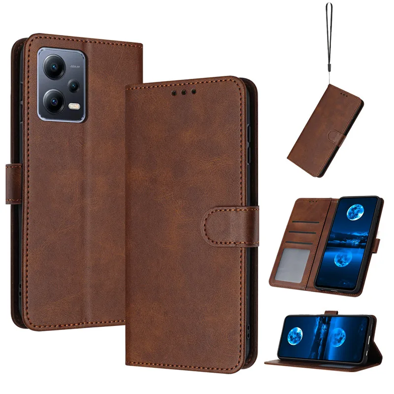 Funda de cuero con tapa magnética para Xiaomi Redmi Note 12 Turbo, 12S, 12R, Note12 Pro, fundas de velocidad, color sólido, sensación de piel, BILLETERA, bolsas