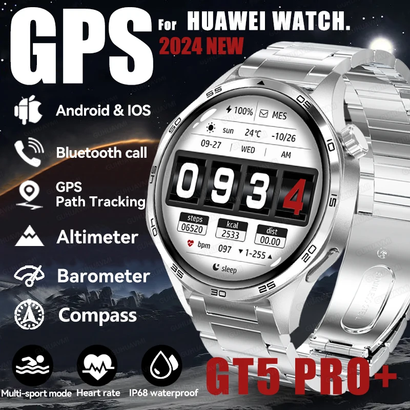 

2025 НОВИНКА Для HUAWEI IOS Watch 5 Pro SmartWatch 1,53-дюймовый HD AMOLED-экран NFC GPS-трекер IP68 BT Часы Мужчины Женщины Смарт-браслет