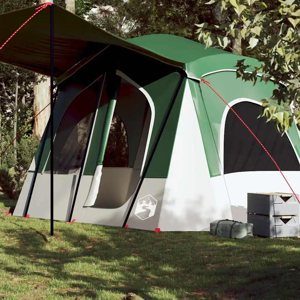 Campingzelt für 5 Personen, grün, wasserdicht, Familien-Outdoor-Faltzelt, tragbares Campingzelt-Equipment, UV-Schutz-Vordach