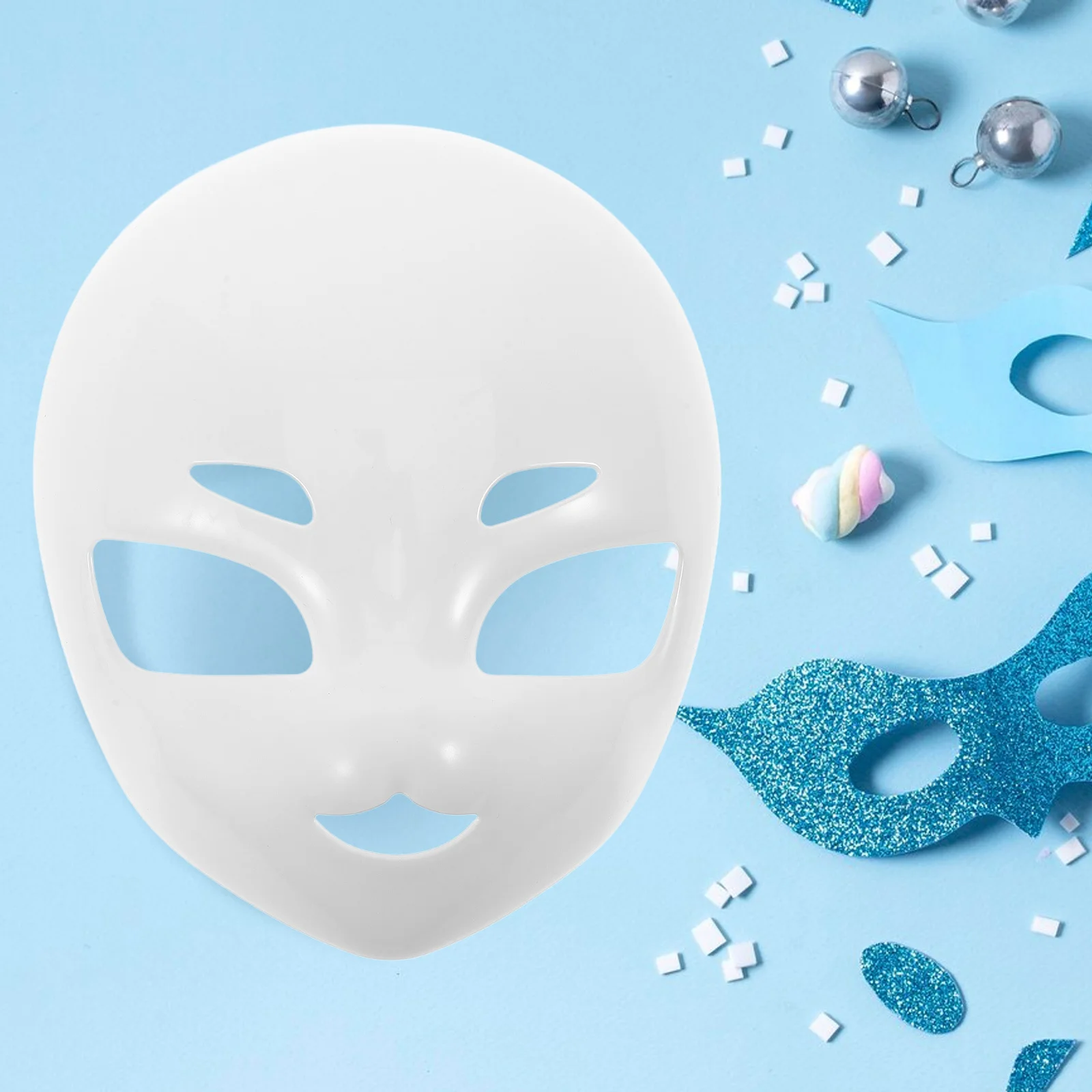 قناع جمجمة أبيض كامل الوجه من البلاستيك الفارغ لحفلة الهالوين التنكرية قناع الوجه أقنعة زخرفية أقنعة زي