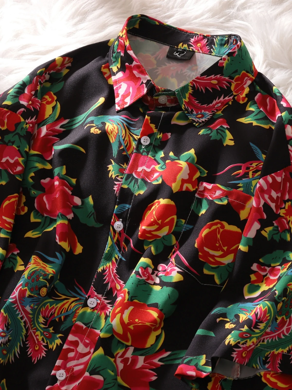 

Trendy ort Sve Men's irt Large Flower Print Casual Summer Faion Outerwear Breathable Moisture ng Loose Fit
