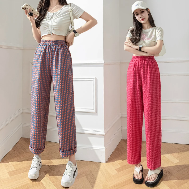 

Woman Slouchy Baggy harem Pants Women Bottoms Pants Girls High Waist Ice Silk Trousers Female Ladies Loose Clothes BPy296