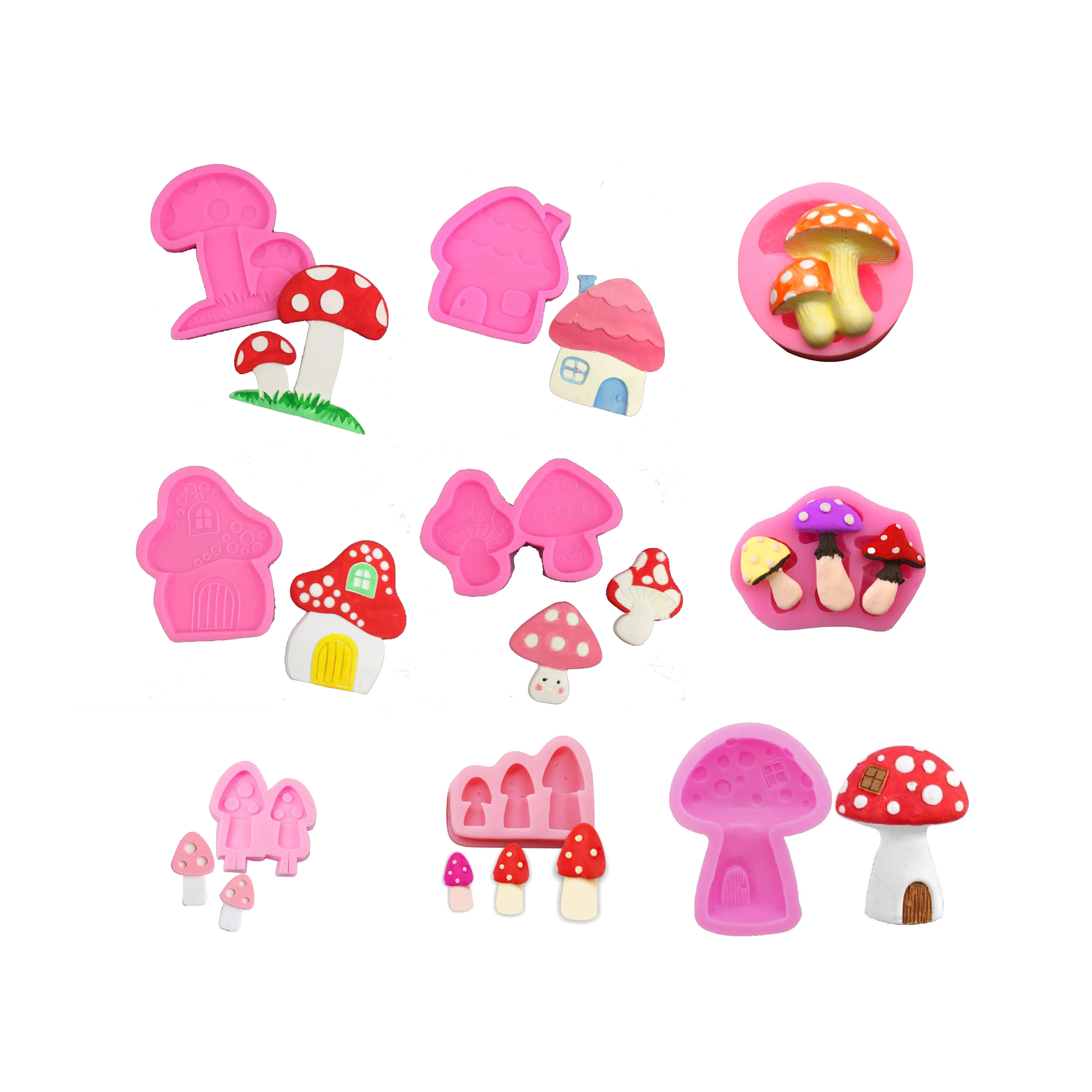 Kitchen Accessories Ware Mushroom Fondant For Baking Pasty Silicone Mold Cake Decorating Polymer Clay Resin Candy Supplies