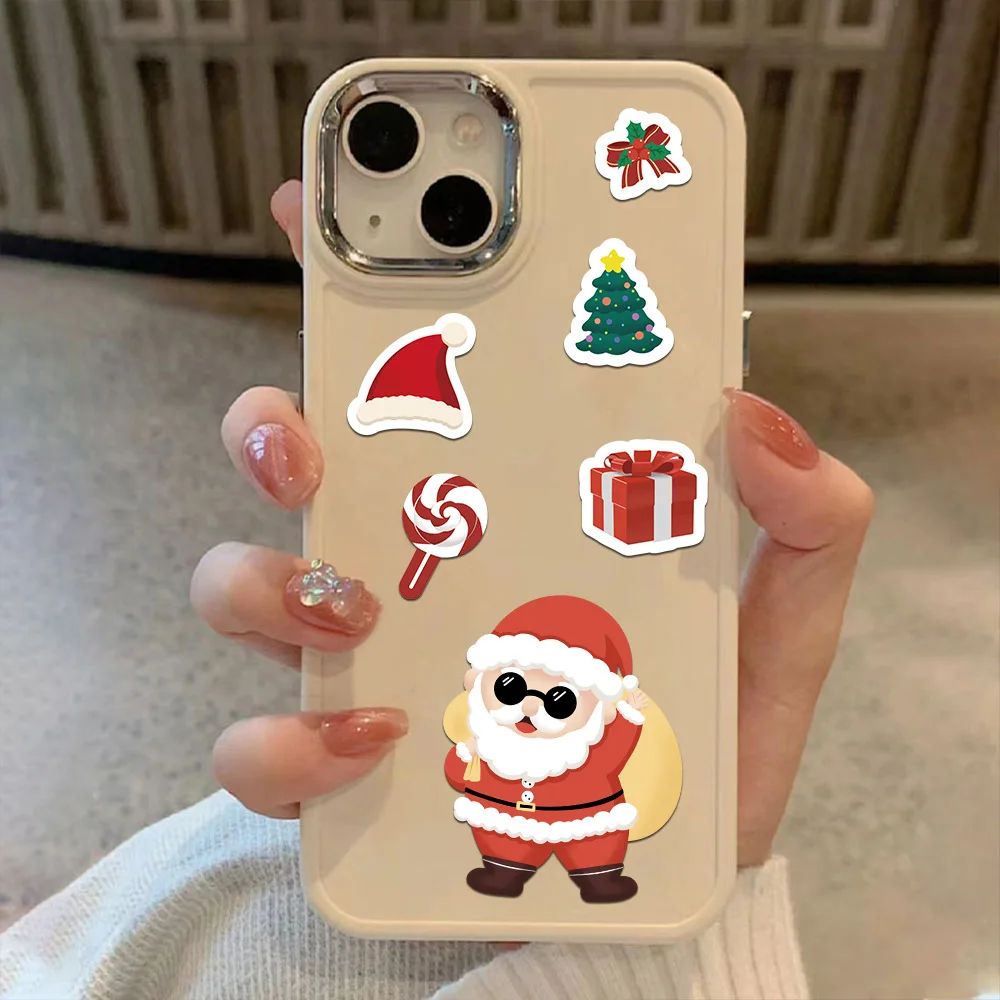 8 قطع مضحكة DIY الكتابة على الجدران عيد الميلاد ملصقات جعل سانتا كلوز البطريق الوجه لغز ملصقات عيد الميلاد الفن لوازم القرطاسية #4