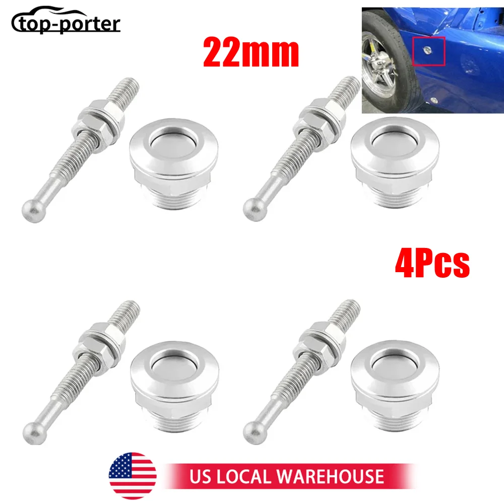 22 مللي متر 4 قطعة العالمي سيارة دفع زر بونيه هود دبابيس عدة الإفراج السريع مزلاج الوفير لوحة ترخيص قفل كليب الألومنيوم