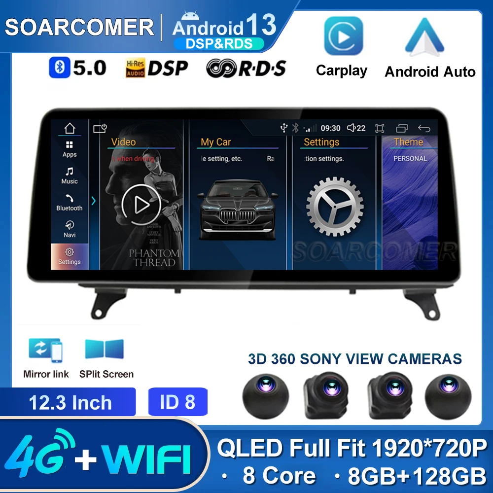 For BMW X5 E70 X6 E71 2007 - 2013 CCC CIC System Unit Auto Radio Multimedia Navigation IPS 12.3 Inch Android 13 Car DVD Player