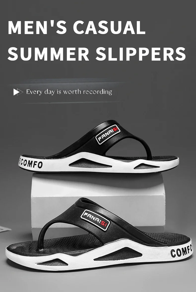 2026 Sommer Herren Flip-Flops Sport Outdoor Mode & Trend Bequeme Strand-Sandalen Herren Freizeitschuhe Haus-Flip-Flops Hausschuhe – Detail 1