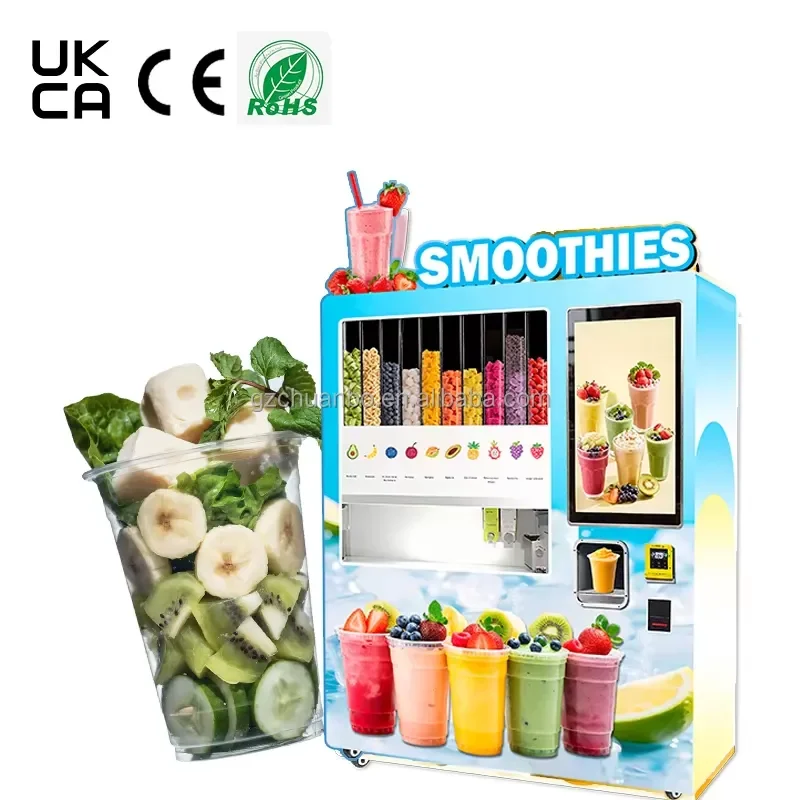 2026Hot Fully Automatic Metal Smoothie Vending Machine with SDK for 24-Hour Customized Logo Distributeur Automatique De