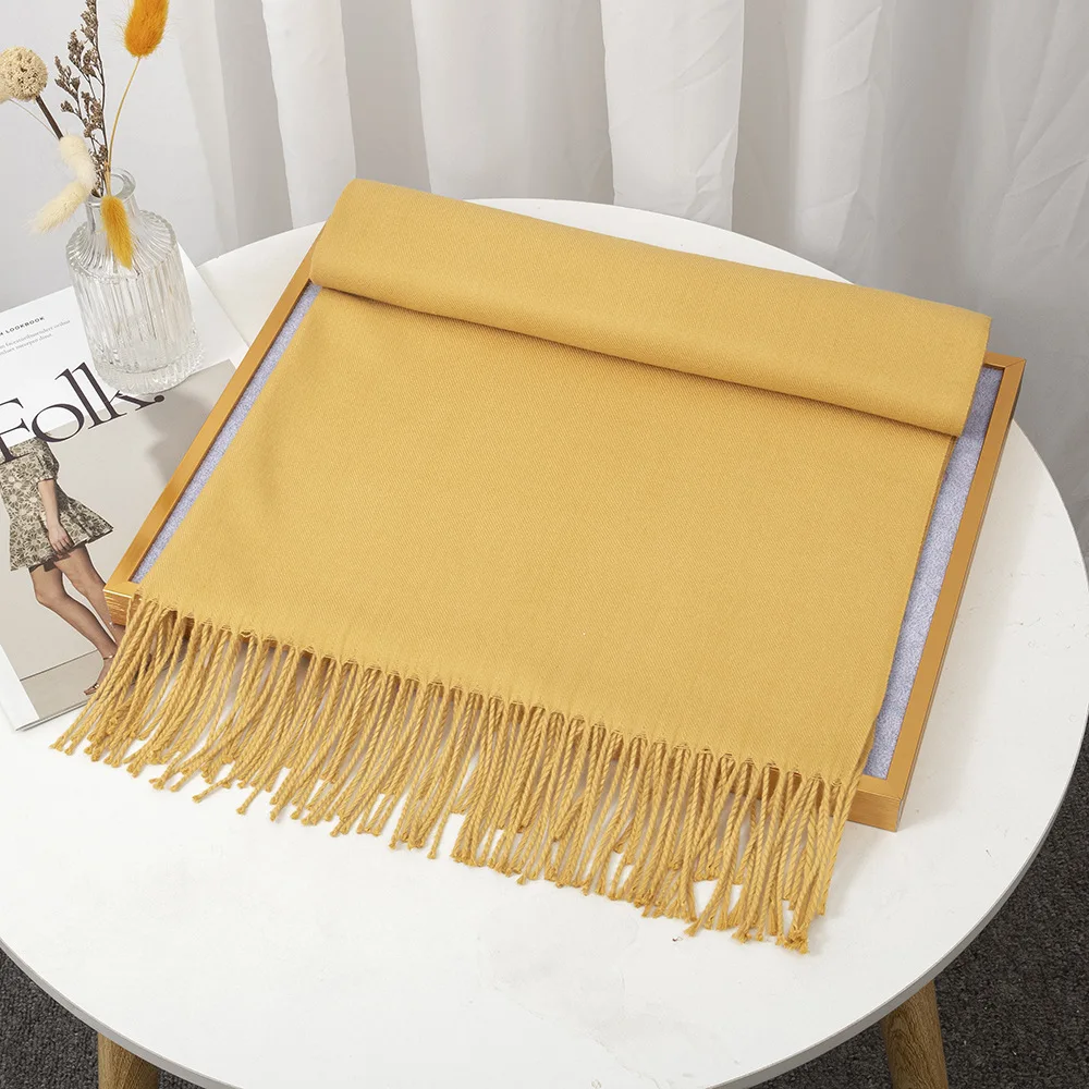 

New Arrived Cashmere Women Scarf Wholesale Female Scarves Lady Tassel Bandana Women Solid Shawl Wraps Foulard Tippet Pashmina