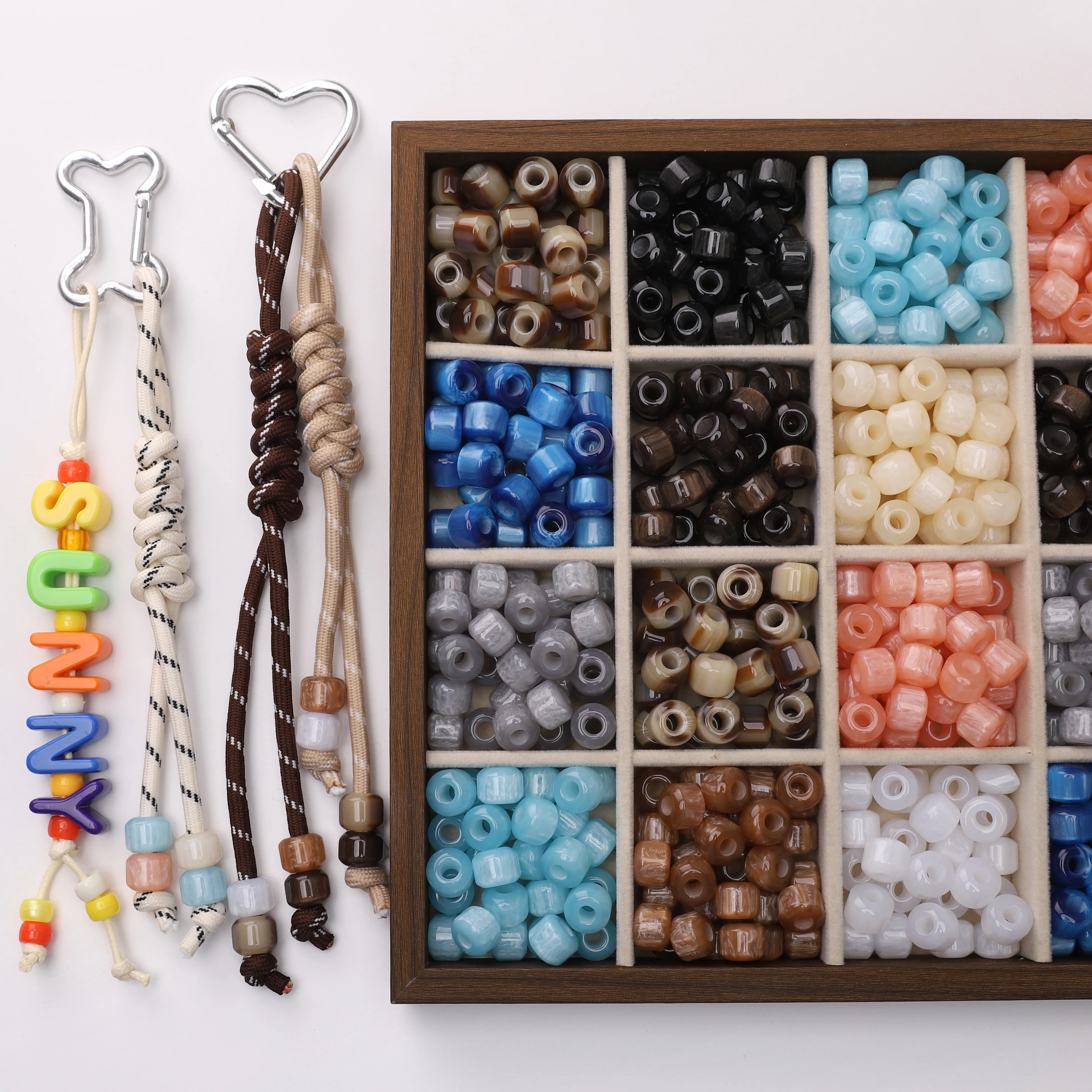 

5Pcs/Lot Resins Square Hole Beads Multicolor for Jewelry Making DIY Bracelet Necklace Accessories Decorative Buckle Beads