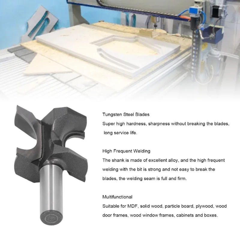 Roundover Router Bit 1/2in Shank 1 1/8in Bead Diameter Half Round Edges Router Bit For Woodworking