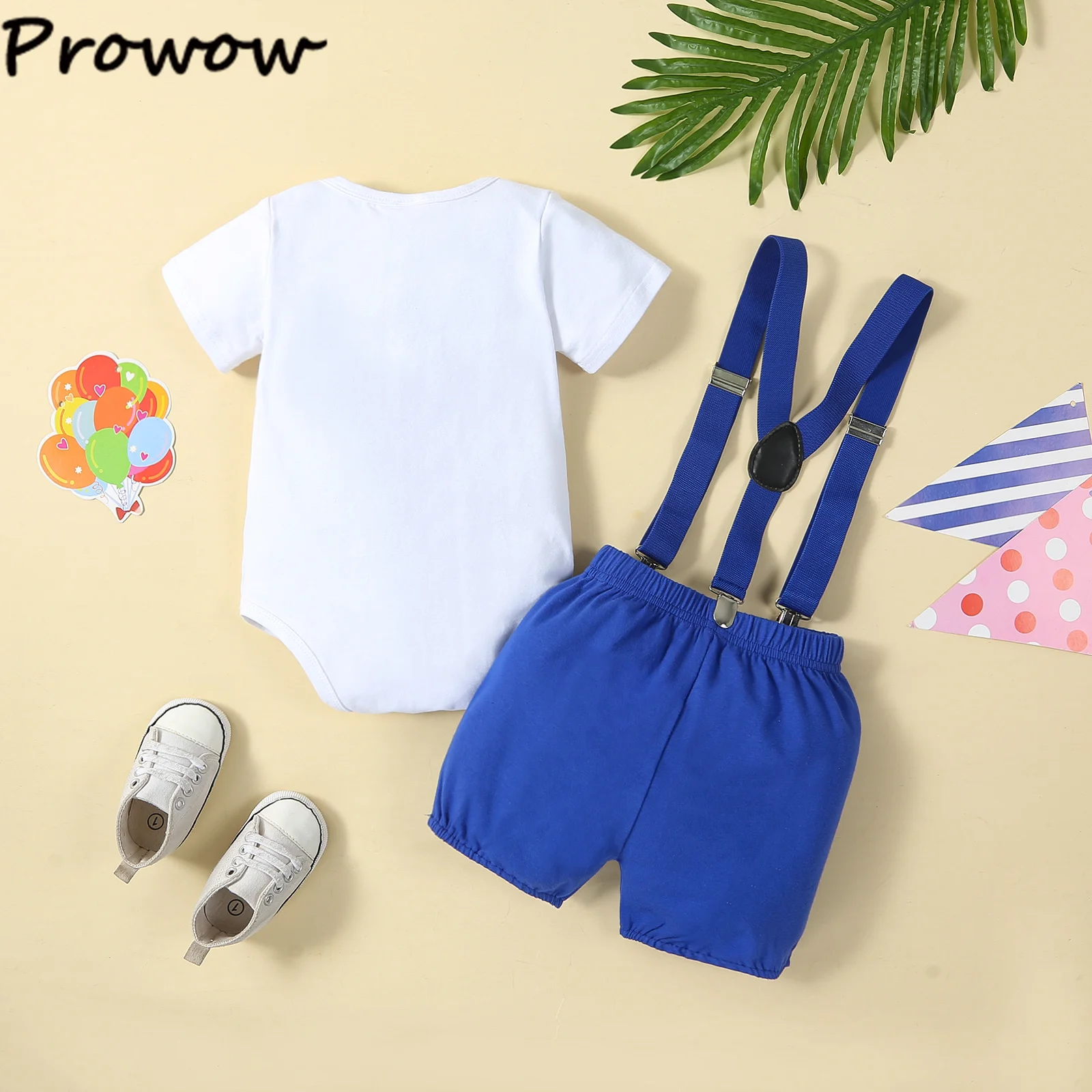Geburtstagsoutfits für Jungen: Set mit Ballon-Buchstaben "1" Body und Y-Back-Trägerhose, 1. Geburtstag Baby Cake Smash Kleidung – Detail 25