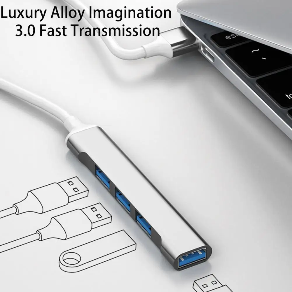 

USB-концентратор 4 в 1, многофункциональная док-станция для передачи файлов Type-C USB 3.0, адаптер с несколькими разветвителями, аксессуары для ПК