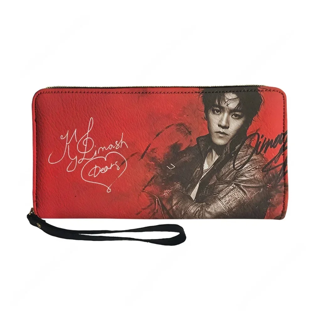 

Кошелек Dimash Qudaibergen на заказ, мужской, женский, для подростков, длинный кошелек на молнии, портативный кошелек с двойным принтом, подарочная сумка