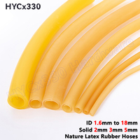 ID 1.6mm to 18mm Nature Latex Rubber Hoses Tubing Yellow Band Tube Elastic Parts for DIY, Solid 2mm 3mm 5mm