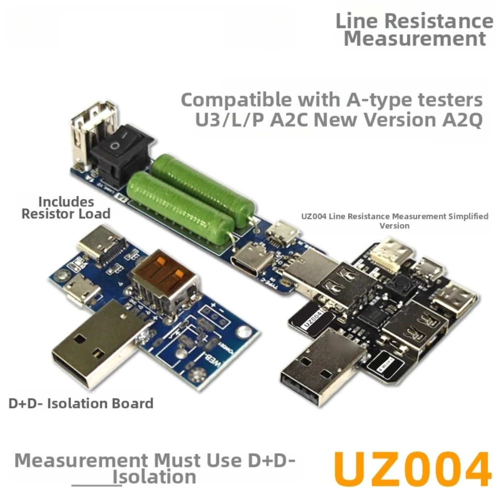 Ripple Measurement USB-C Resistance Load UZ004 Line Resistance Kit For Use With A-port Testers U3/L/PA2C Adapter Board