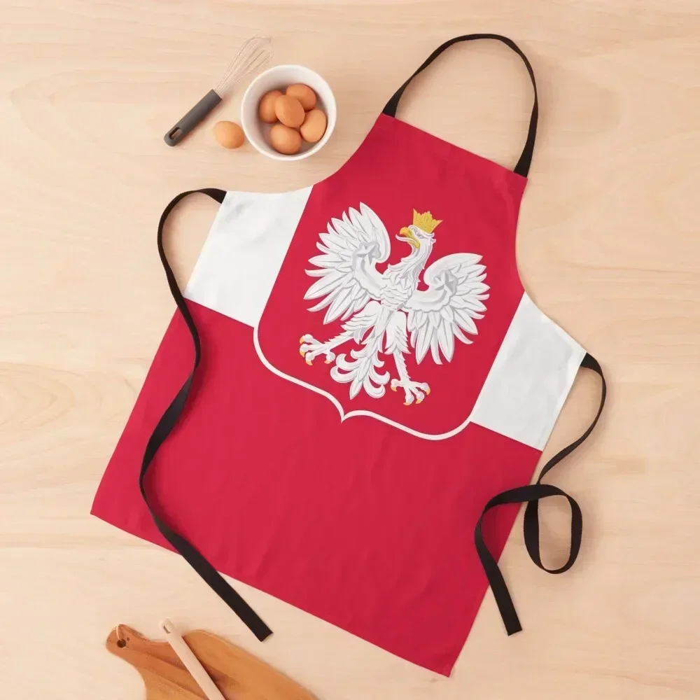 

Polish flag Apron Barista New year's Waterproof Kitchen Woman Kitchens For Men Apron