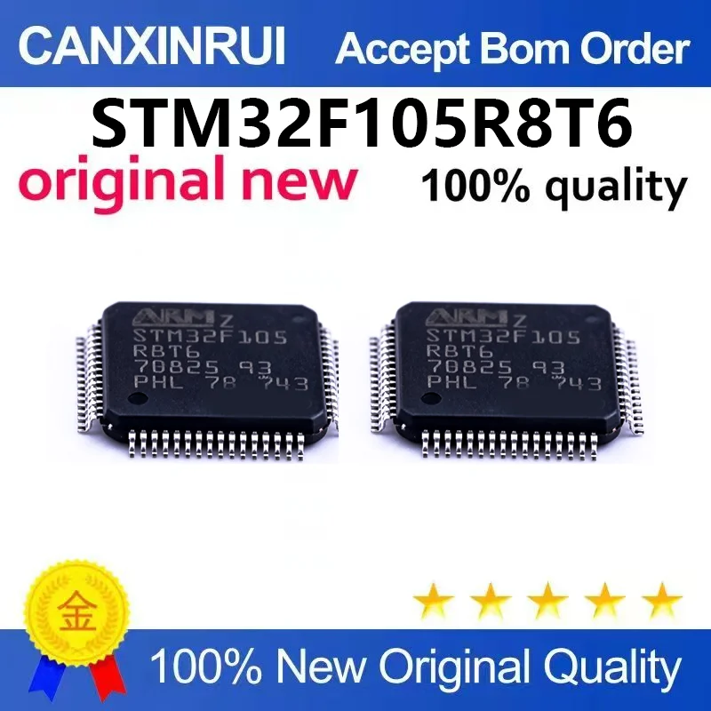 (5pcs-100pcs)Brand new original STM32F105R8T6 LQFP-64 ARM Cortex-M3 32-bit microcontroller MCU